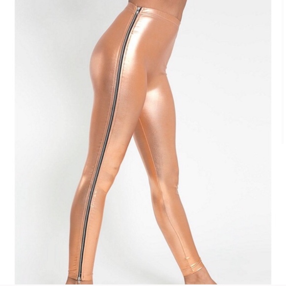 American Apparel Gold/Copper Disco Pants M